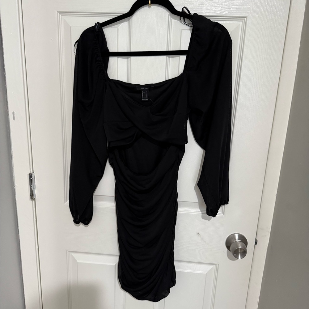 Forever 21 Black Long Sleeve Dress